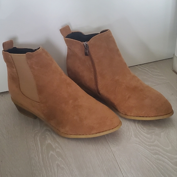 Brown/Camel Suede Ankle Boots | 6 - Picture 1 of 7